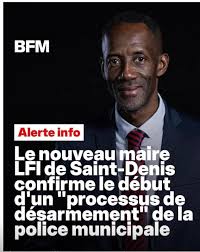 Saint-Denis : vers le désarmement de la police municipale, que dit le droit  ? À peine élu, le maire de Saint-Denis, Bally Bagayoko a annoncé son  intention d'engager un « processus de