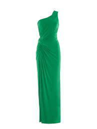 Alara Emerald Bridesmaids Dress One Shoulder Asymmetrical Jersey Long Gown With Ruched Knot Detail A Green Wedding Dresses Long Jersey Dress Ruched Maxi Dress