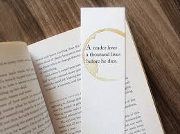 A Reader Lives A Thousand Lives Paper Bookmark Game Of Etsy Bookmarks Quotes Book Lovers Gifts Paper Bookmarks