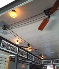 Most ceiling fans have an electrical switch that allows one to reverse the direction of rotation of the blades. Belt Operated Ceiling Fan System Belt Driven Ceiling Fans Steampunk Ceiling Fan Ceiling Fan