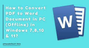 To extract all text from your files, ocr is needed. How To Convert Pdf To Word Document In Pc Offline In Windows 7 8 10 11 Lets Make It Easy