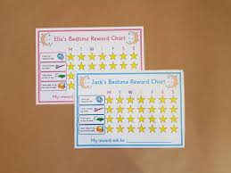 bedtime routine reward chart childrens personalised reward chart reusable kids toddlers eyfs night time bedtime behaviour