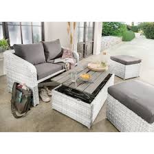 Das Lounge Set Aus Geflecht Fur Kleine Balkone Terrassen Und Garten Gibt Es Jetzt Auch In Weiss Polyrattan Lounges Lounge Mobel Sitzgruppe