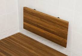 Teak Wall Mount Fold Down Shower Bench