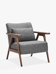 John Lewis Partners Hendricks Leather Accent Chair Dark Wood Frame Sellvagio Parchment At John Lewis Partners In 2020 Accent Chairs Chair Accent Arm Chairs