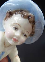 Royal Worcester Figurine SEPTEMBER. Modelled by Freda Doughty. No. 3457  PRISTINE. Blue Shoes