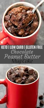 Keto Chocolate Peanut Butter Mug Cake This Single Serving Microwave Mug Cake Takes Only About 5 Minutes Mug Recipes Low Carb Mug Cakes Peanut Butter Mug Cakes