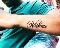 Raghav Gundimeda On Twitter Vishnu Nametattoo Raghavgundimeda Vegastattoostudiohyderabad Indians being religious by nature, often go for names of hindu gods and goddesses to name their child. vishnu nametattoo raghavgundimeda