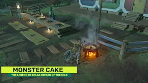 In tarrey village, there's a quest called a parent's love, which requires a suitable cake for the little girl. Monster Cake Zeldapedia Fandom