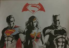 Drawing & illustration mixed media & collage fiber arts. Batman Vs Superman Drawing By Simran