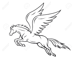 White Pegasus Horse With Wings Vector Illustration Pegasus Drawing Pegasus Tattoo Horse Drawings