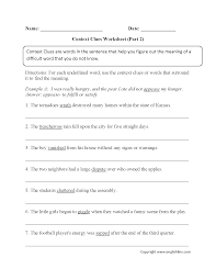 Context Clues Worksheet Writing Part 2 Intermediate Context Clues Worksheets Context Clues Math Worksheet