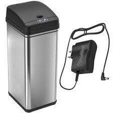 13 gallons can absolutely meet your daily use, in the kitchen table next to a kitchen trash can, you will. Itouchless Sensor Kitchen Trash Can With Ac Adapter And Absorbx Odor Filter 13 Gallon Silver Stainless Steel Target