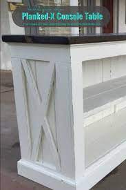 Free Building Plans For A Console Table From Remodelaholic And The Gritty Porch Plankedx D Farmhouse Tv Console Woodworking Plans Tv Farmhouse Furniture Diy