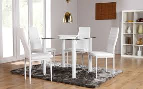 250 Nova Lunar Square Glass Dining Room Table And 2 4 Chairs Set White Square Glass Dining Room Table Square Dining Room Table Square Glass Dining Table