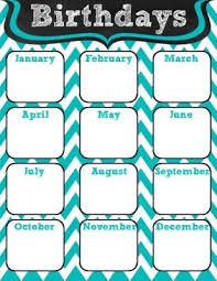 birthday printable free birthday charts classroom