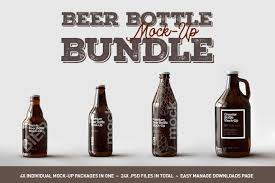 Beer Bottle Mock Up Bundle Edition 1 Beer Bottle Beer Bottle