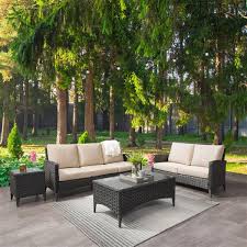 Maybe you would like to learn more about one of these? Corliving Rattan Sofa And Loveseat Patio Set Beige Cushions Lowe S Canada