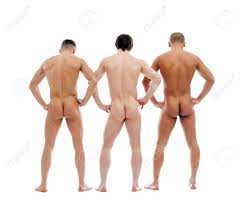 Tres Hombres Desnudos Musculosos Posando Espalda A La Cámara, Aislado En  Blanco Fotos, retratos, imágenes y fotografía de archivo libres de derecho.  Image 27070565