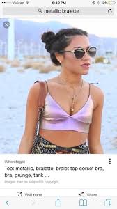 Shirt Metallic Shiny Bralette Wheretoget