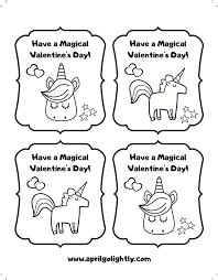And these printable unicorn coloring pages are a kid's activity i'm sure your girls will love to do! Unicorn Valentines Cards Free Printables Kids Crafts April Golightly
