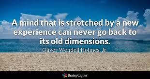 A Mind That Is Stretched By A New Experience Can Never Go Back To Its Old Dimensions Oliver Wendell Holmes Google Zoeken Hoes
