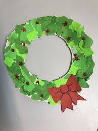Paper Plate Wreath Torn Paper Christmas Craft Kids Christmas Crafts Winter Crafts For Kids Xmas Crafts