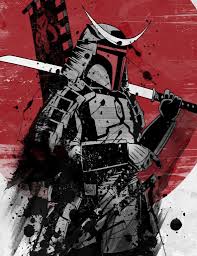 Japanese star wars samurai art. Mandalorian Samurai Art Print By Denis Orio Ibanez Numbered Edition From 24 9 Curioos Star Wars Art Samurai Art Star Wars Artwork