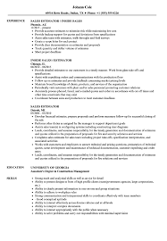 sales estimator resume samples velvet