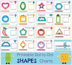 Printable Dot To Dot Shapes Charts