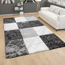 Karierte teppiche sind moderne vertreter ihrer art und zeigen damit ganz deutlich: Teppich Wohnzimmer Kurzflor Geometrisches Muster Kariert 3d Design Grau Weiss Kaufen Bei Diva Teppich Center