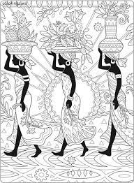 Add strong colors fit for kings and chiefs to wear in this week's coloring activity. African Adults Coloring Page Print Out Adults Coloring Pages Free Printable African Adults Co African Paintings African Art Paintings Art Projects For Adults