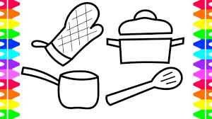 Learn kitchen objects and kitchen utensils in english free with vocabulary games, puzzles, tests and great activities online. Baby Kitchen Set Toys For Cooking Children Coloring Book Pages Learning Drawing For Kids Youtube