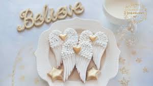 How To Make Angel Wings Cookies For Christmas Youtube Angel Wing Cookies Angel Cookies Baptism Cookies