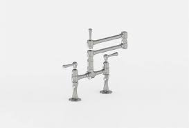 articulated deck mount kitchen faucets