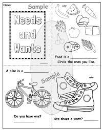 Activities For Needs Wants Needs Vs Wants Kindergarten Worksheets Emergent Readers Kindergarten