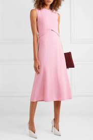 Baby Pink Draped Georgette Midi Dress Victoria Beckham Elegant Dresses Classy Victoria Dress Black Dresses Classy