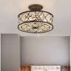 Better homes & gardens semi flush mount ceiling light modern farmhouse, satin nickel finish. 1