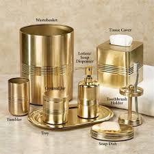 On amazon, thea�gold bathroom accessories by hotsan is offered at $34.99. Jewel Brushed Gold Metal Bath Accessories Gold Bathroom Accessories Silver Bathroom Accessories Gold Bathroom