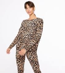 Brown Leopard Soft Touch Leggings Pyjama Set New Look