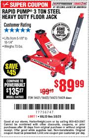 Pittsburgh Automotive 3 Ton Steel Heavy Duty Floor Jack With Rapid Pump For 89 99 In 2020 Blowout Sale Harbor Freight Tools Harbor Freight Coupon