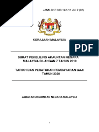 Pekeliling perkhidmatan bilangan 3 tahun 1998 | garis panduan pemberian dan penerimaan hadiah di dalam perkhidmatan awam. Spanm Bil 7 Tahun 2019 Tarikh Dan Peraturan Pembayaran Gaji Tahun 2020