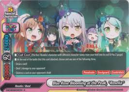 A roselia that drinks nutritionally rich springwater blooms with lovely flowers. Blue Rose Blooming At The Peak Roselia Open The Flag Base De Datos De Buddyfight