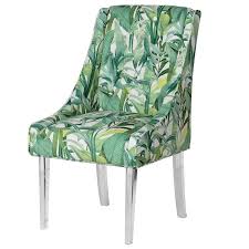 Tropical Print Dining Chair With Acrylic Legs Printed Chair Furniture Chair