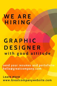 15% off custom signs, posters or decals when you spend $75 or more for a limited time! We Are Hiring Graphic Designer Poster Template Postermywall