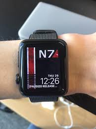 Figured My New Apple Watch Band Deserved A N7 Theme To Match Masseffect