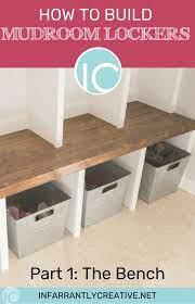 Mudroom Lockers Part 1 Bench Infarrantly Creative Mudroom Lockers Diy Mudroom Bench Diy Locker