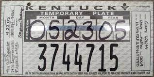 They expire at midnight on the date on the tag and the owner of the vehicle is considered in violation of the law. Blank Kentucky Temporary Tag Printable Tags Template Templates Printable Free Tag Template