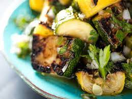 Grilled Summer Squash With Chimichurri Recipe Serious Eats Tasty Pasta Chimichurri Recipe Grilled Vegetables