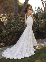 Mermaid Dress With Spaghetti Straps Pronovias In 2020 Pronovias Wedding Dress Wedding Dresses Lace Bridal Dresses